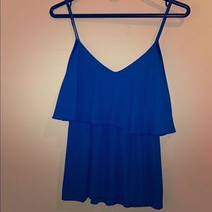 Lovely Day - Blue dressy tank top w/ built in bra